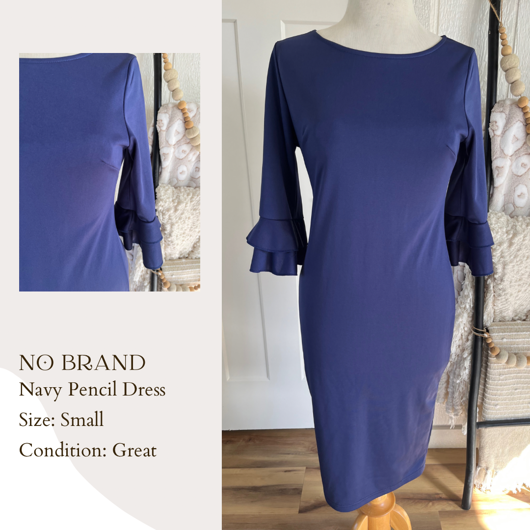 No Brand Navy Pencil Dress