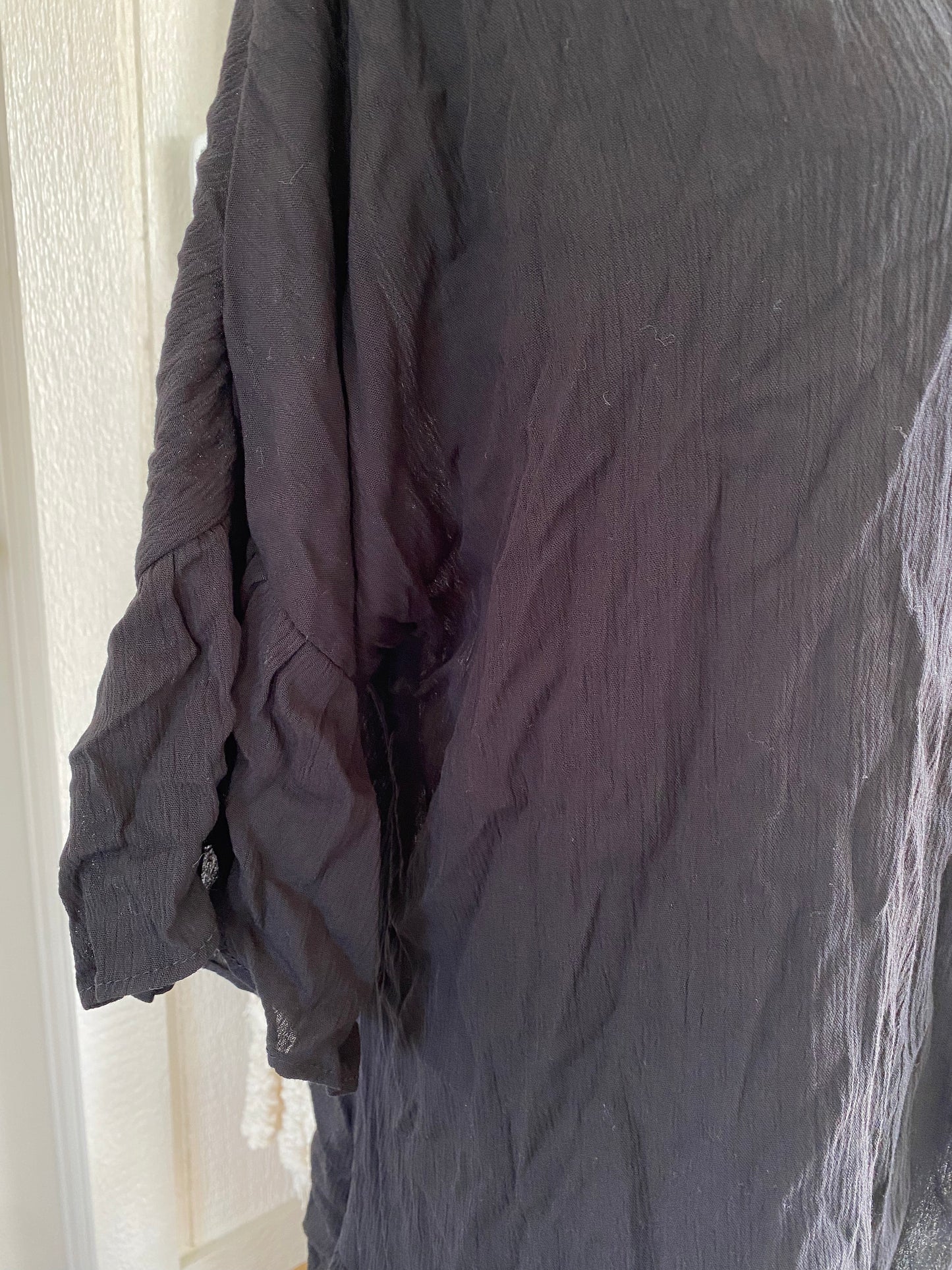 B Famous Black Crinkled Cardigan