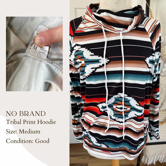 No Brand Tribal Print Hoodie