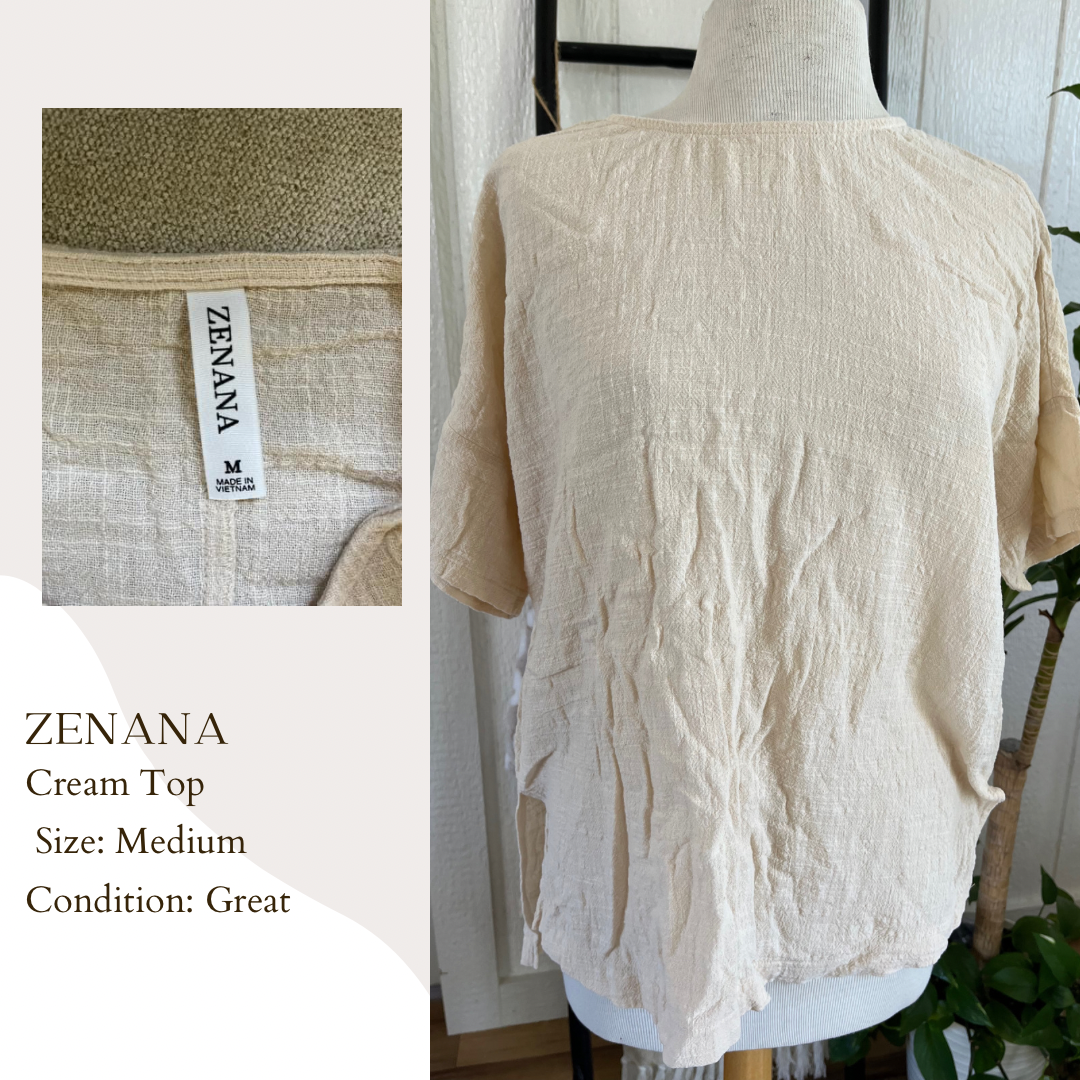 Zenana Cream Top