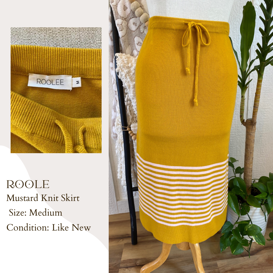 Roole Mustard Knit Skirt