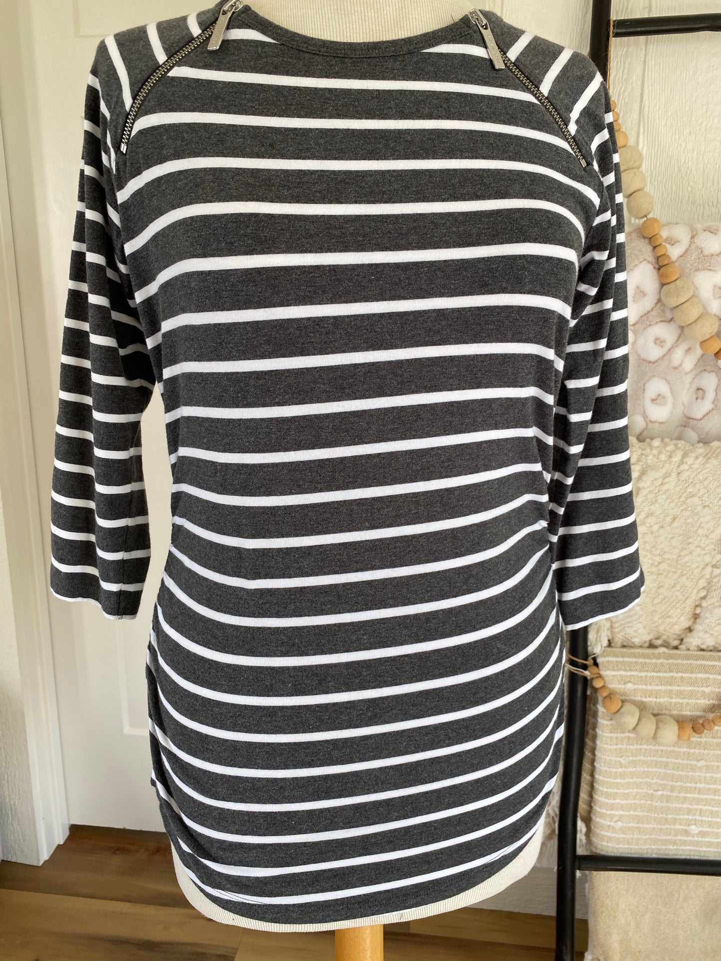 Michael Kors Gray Stripe Top