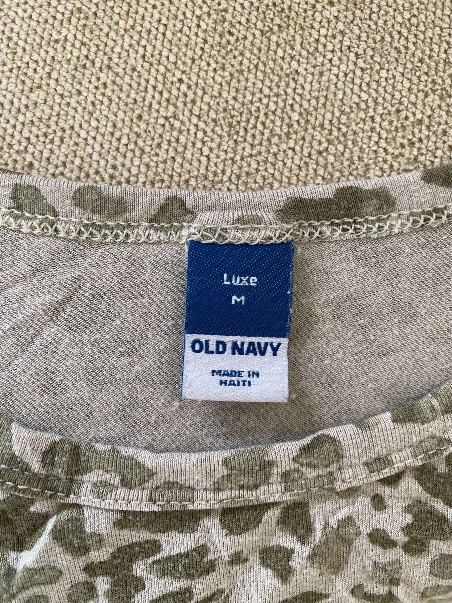 Old Navy Olive Green Print Layering Tank