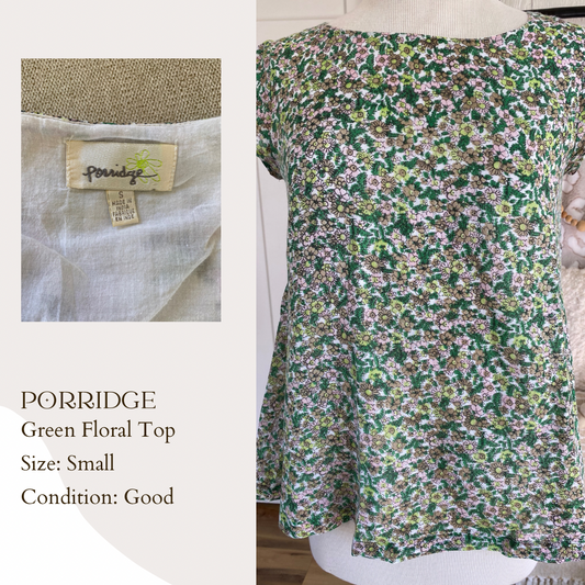 Porridge Green Floral Top