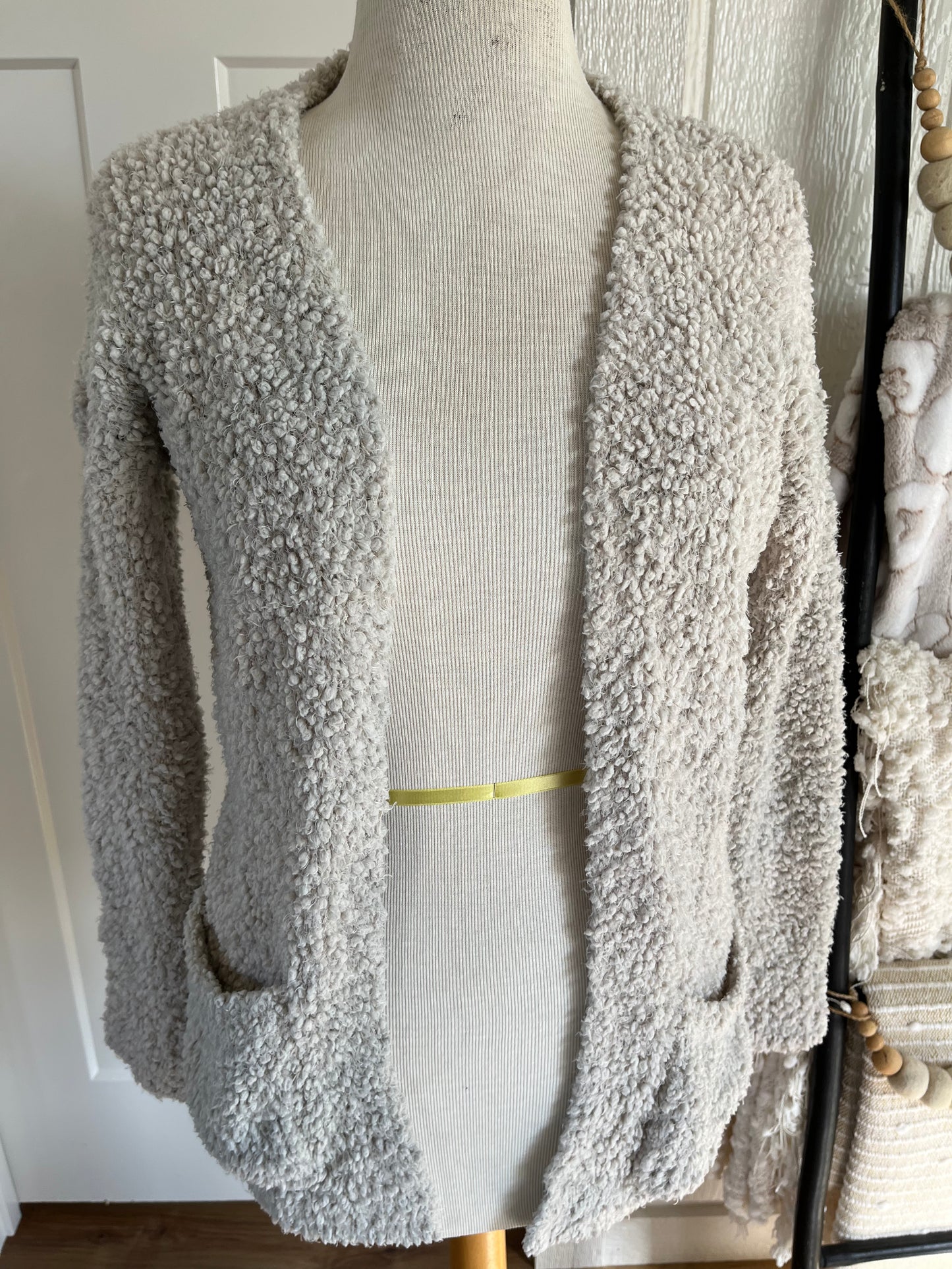 Sweet & Sinful Beige Fuzzy Cardigan