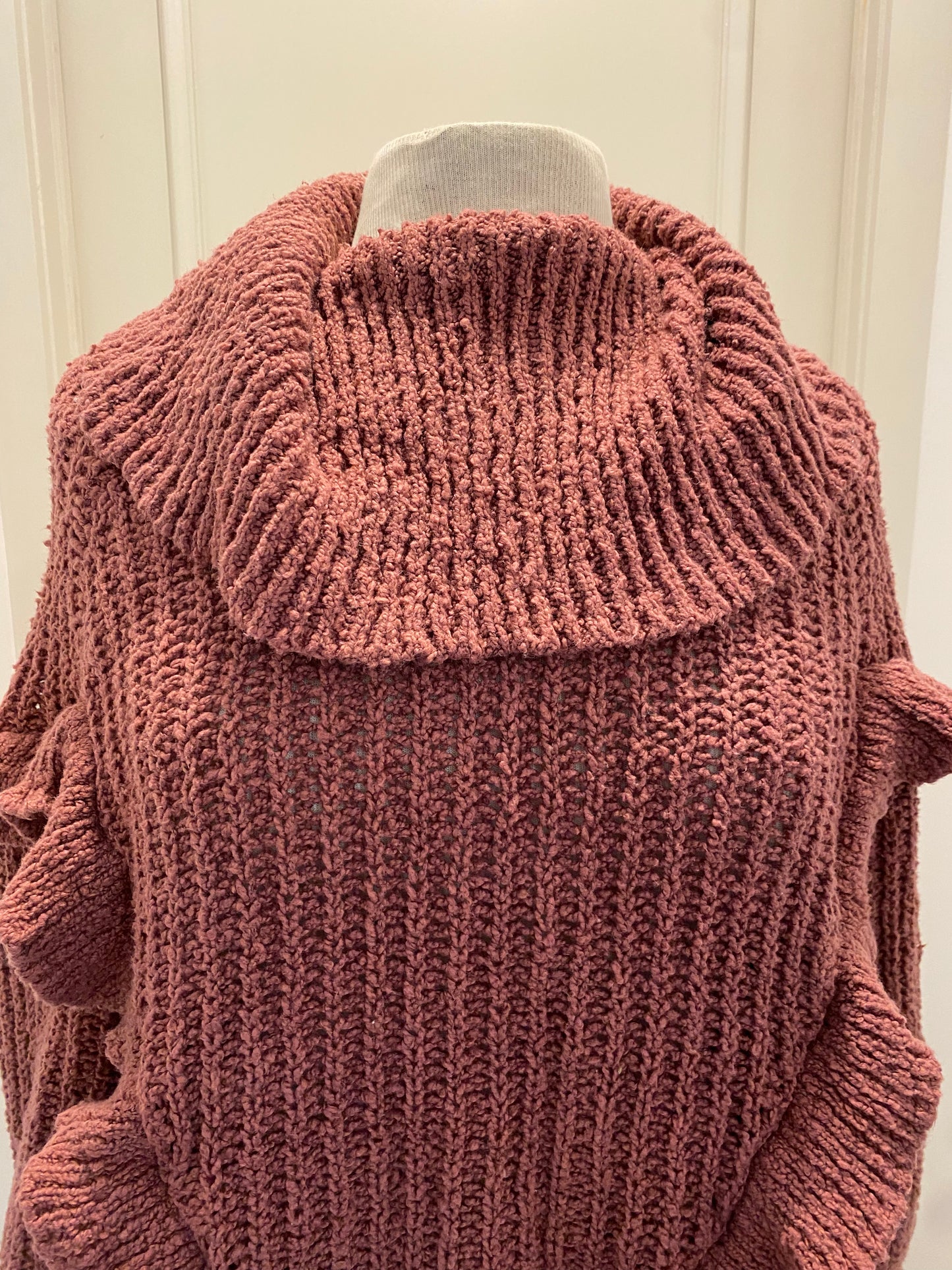 No Brand Dusty Rose Ruffle Sweater