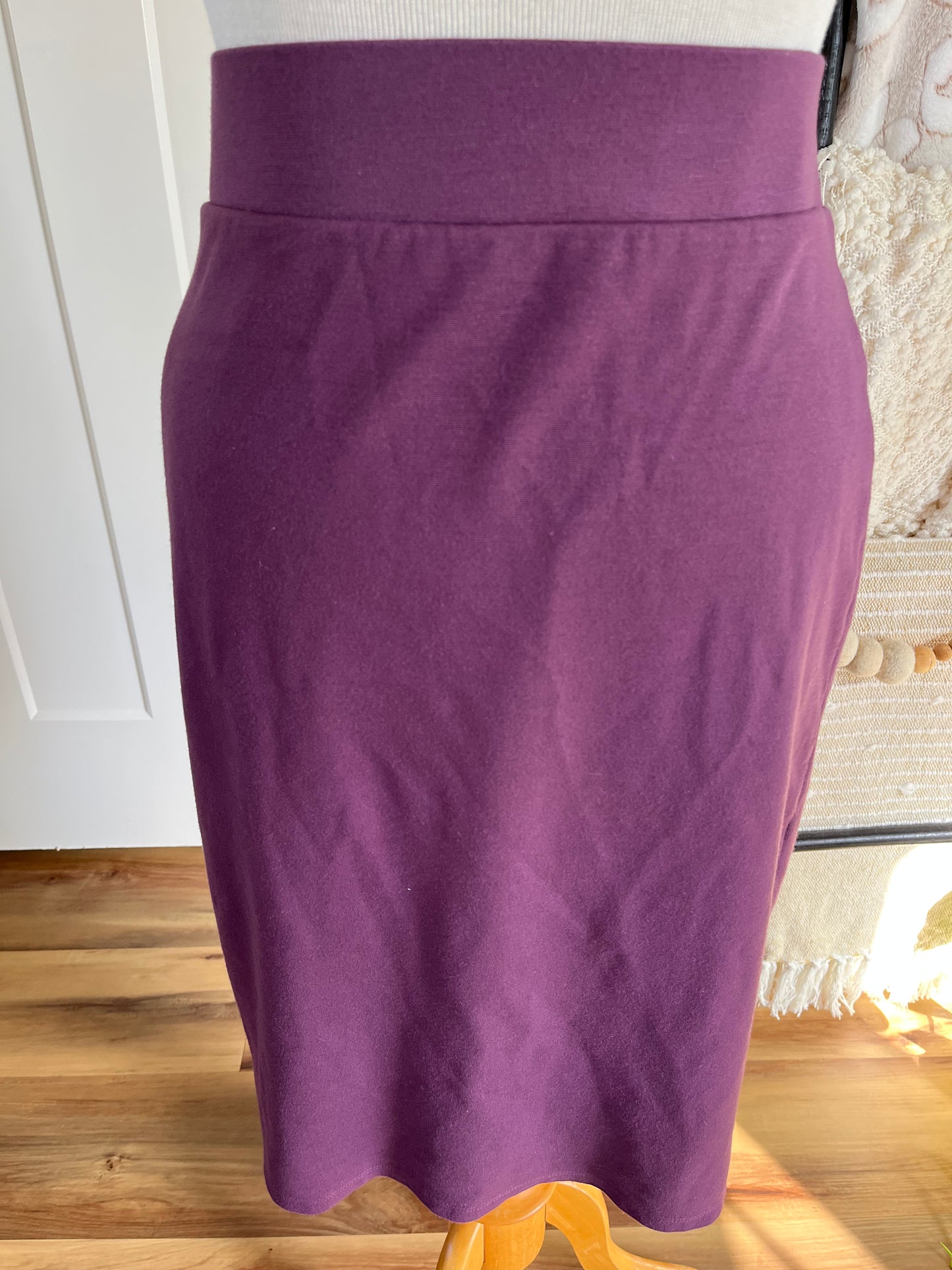 Zenana Outfitters Purple Knit Pencil Skirt