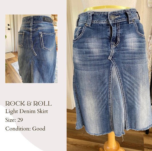 Rock & Roll Light Denim Skirt