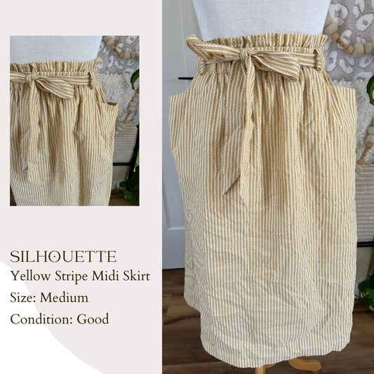 Silhouette Yellow Stripe Midi Skirt