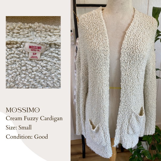 Mossimo Cream Fuzzy Cardigan