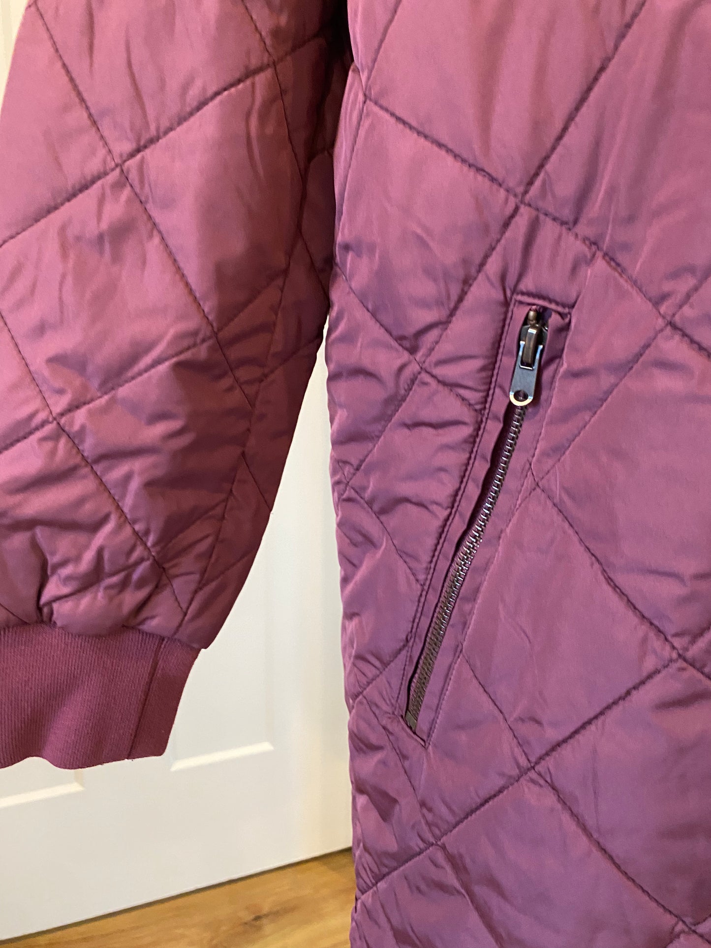 Banana Republic Mauve Quilted Knee Length Coat