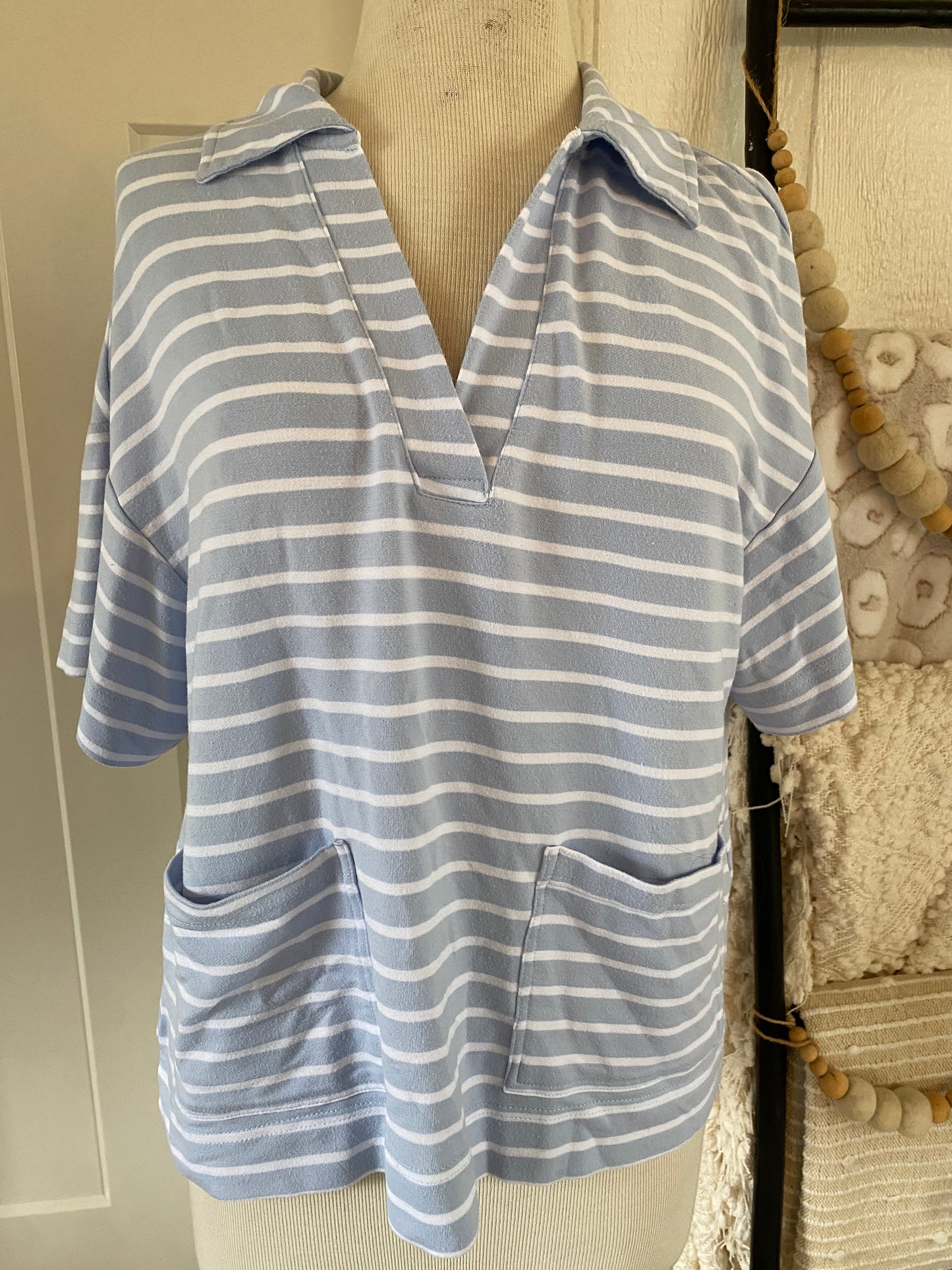 Jane + Delancey Blue and White Stripe Sweatshirt