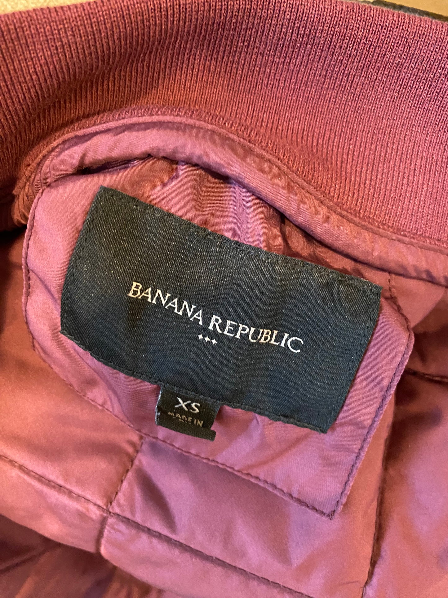 Banana Republic Mauve Quilted Knee Length Coat