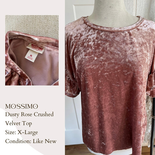 Mossimo Dusty Rose Crushed Velvet Top