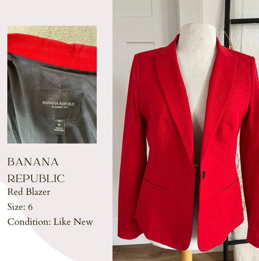 Banana Republic Red Blazer