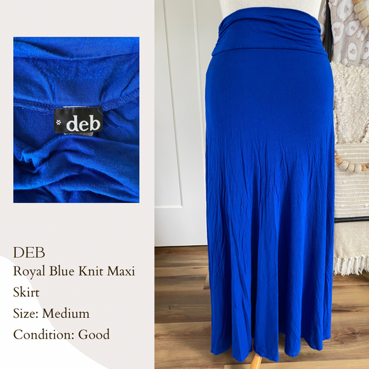 Deb Royal Blue Knit Maxi Skirt