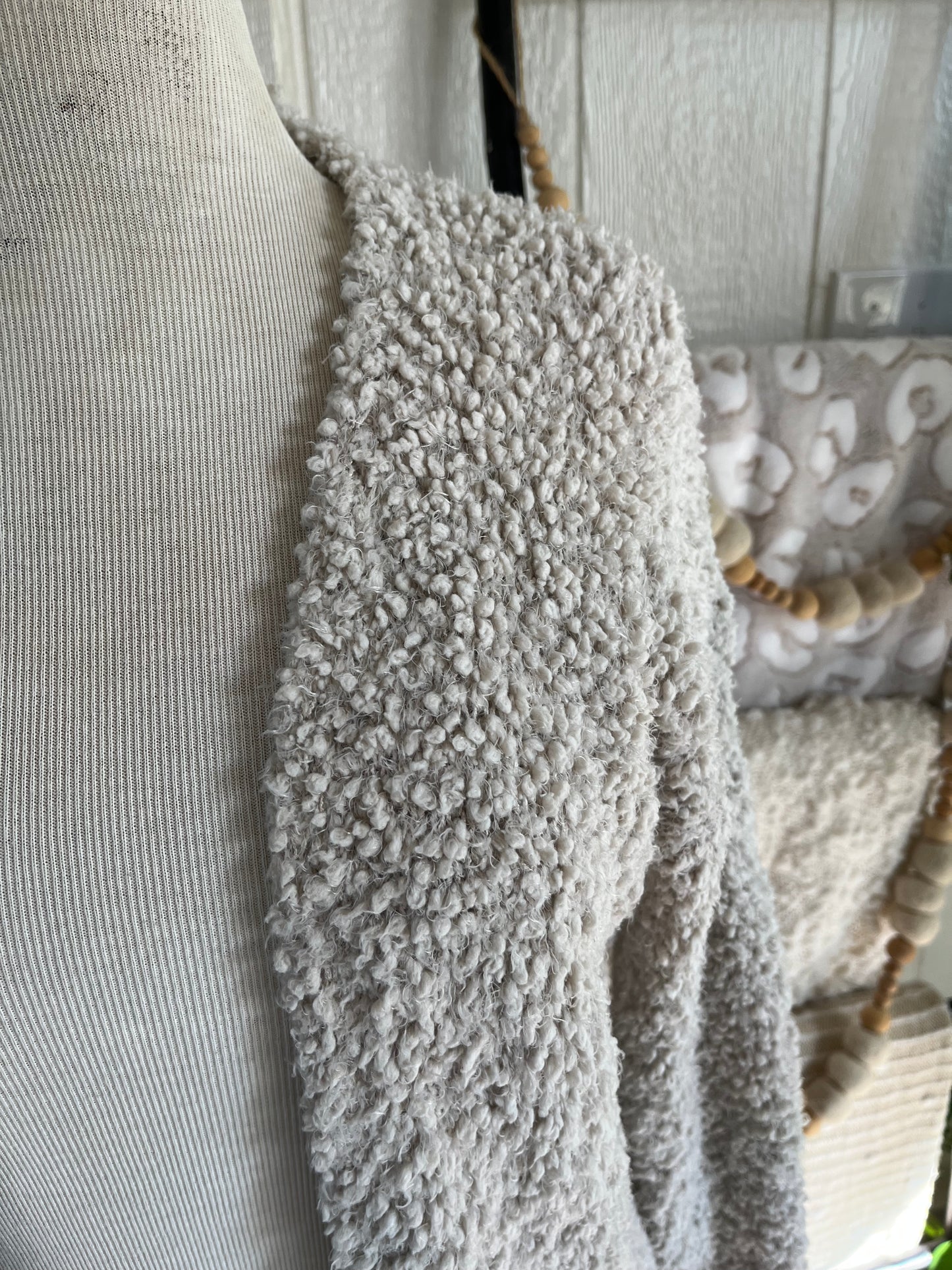 Sweet & Sinful Beige Fuzzy Cardigan