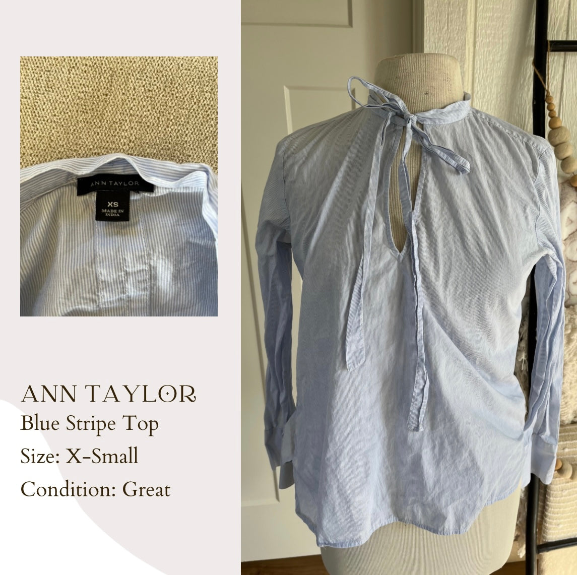 Ann Taylor Blue Stripe stop