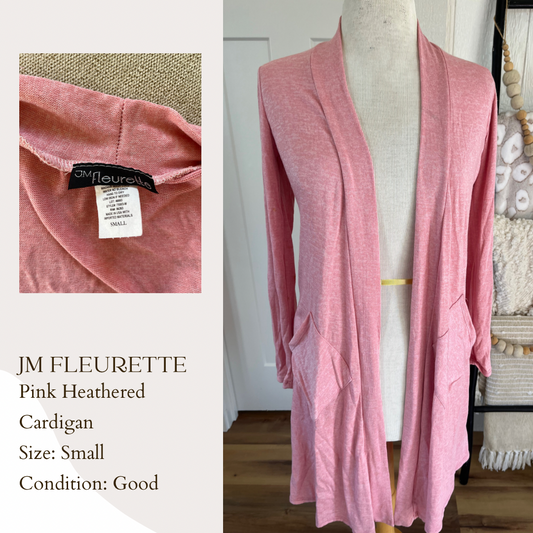 JM Fleurette Pink Heathered Cardigan