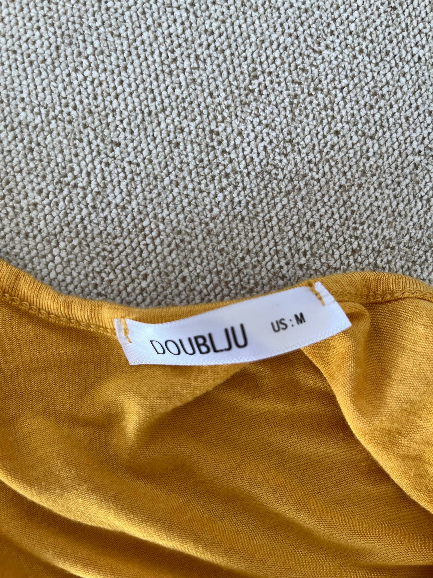 Doublju Mustard Top With Ruffle Hem