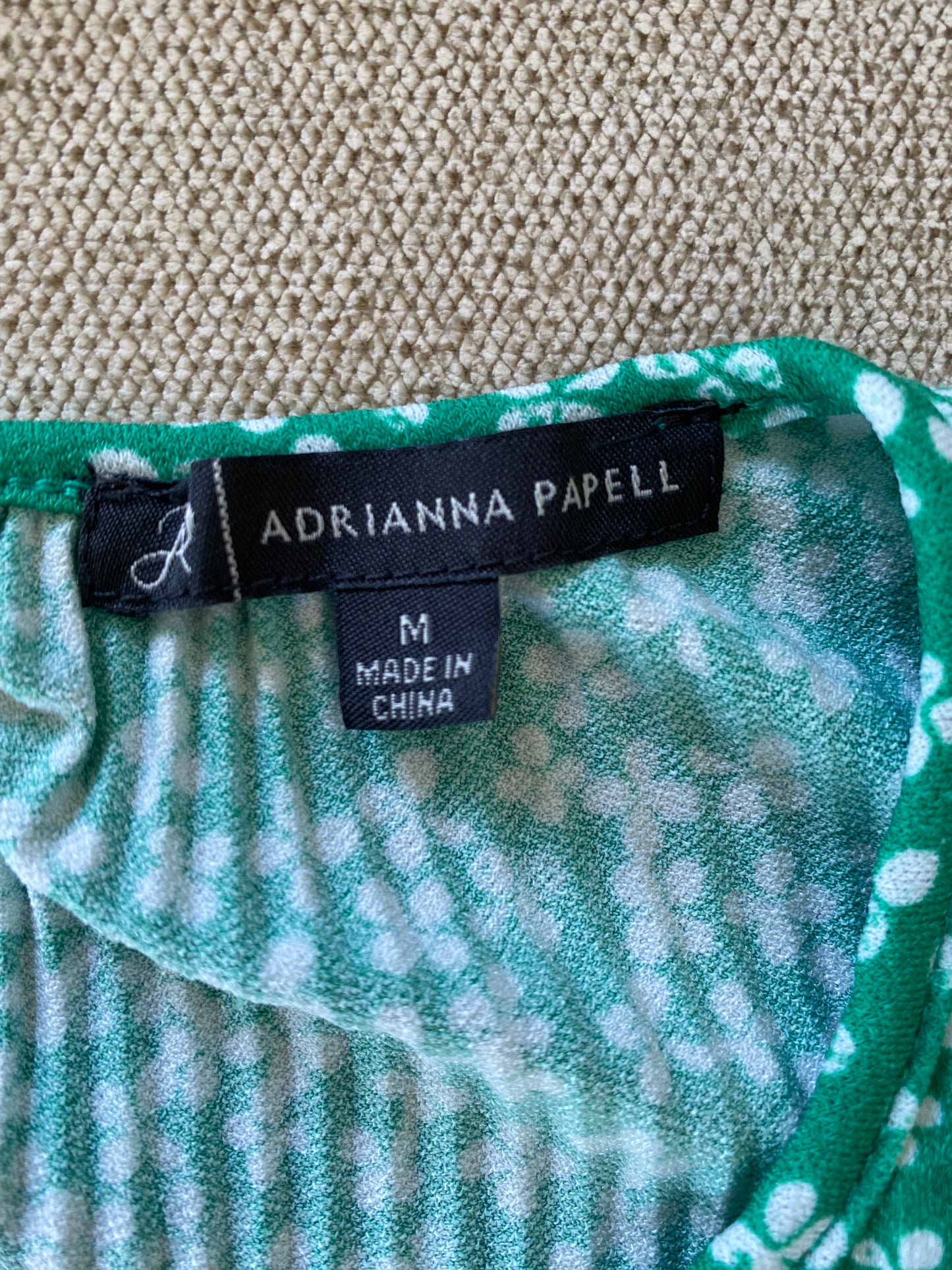 Adrianna Papell Green Floral Top