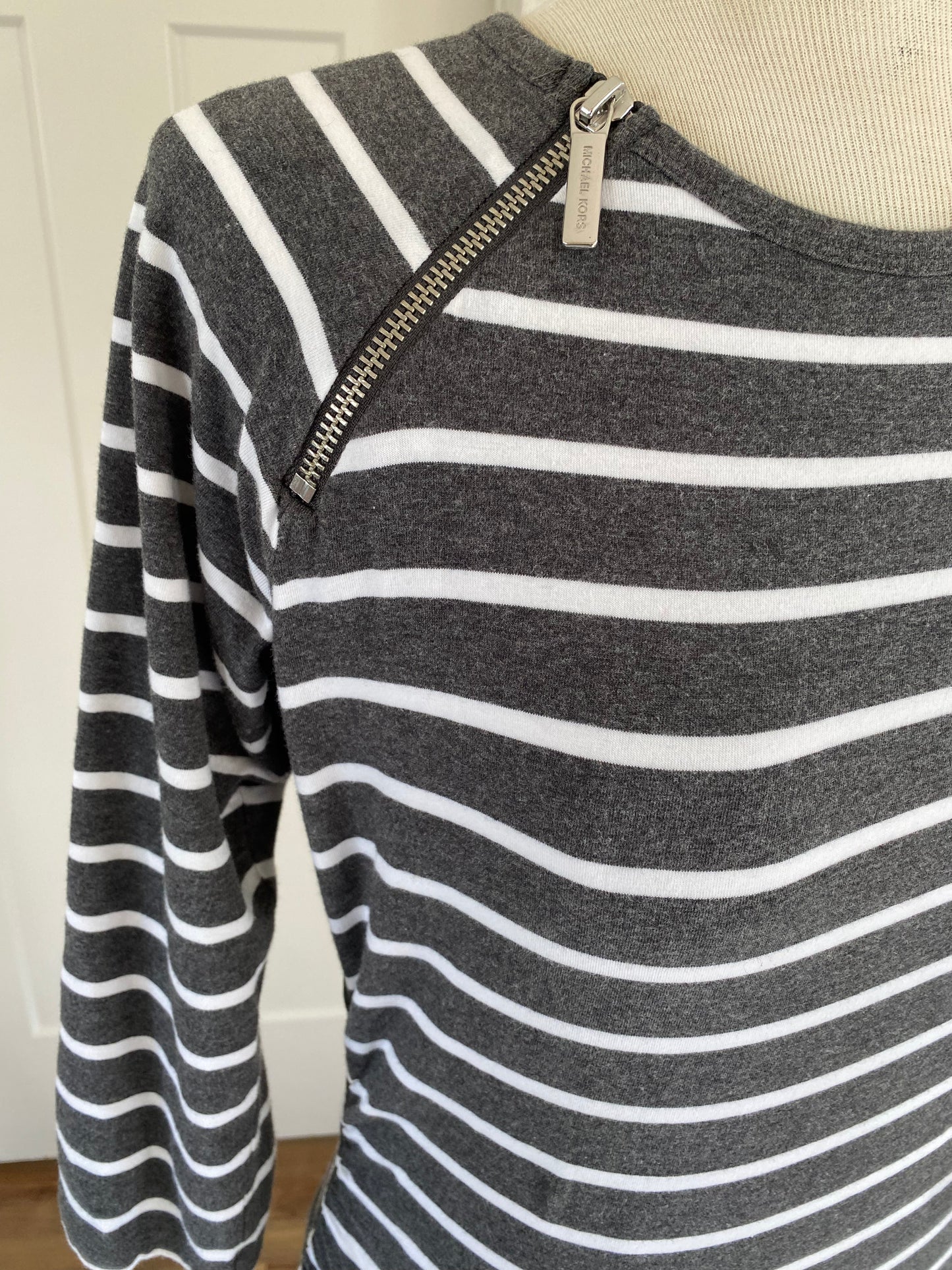 Michael Kors Gray Stripe Top