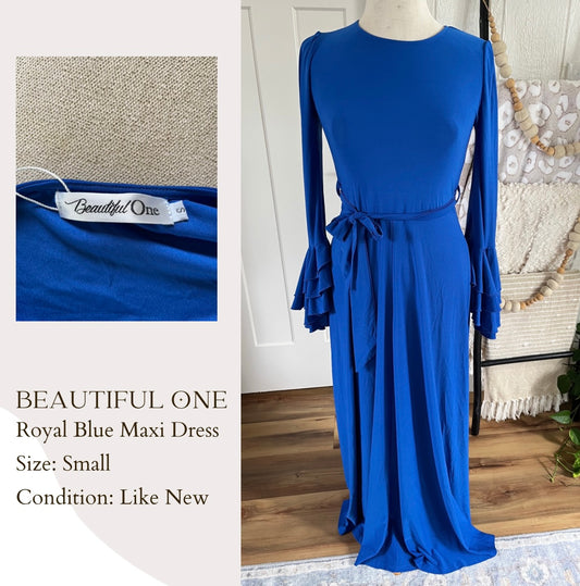 Beautiful One Royal Blue Maxi Deess