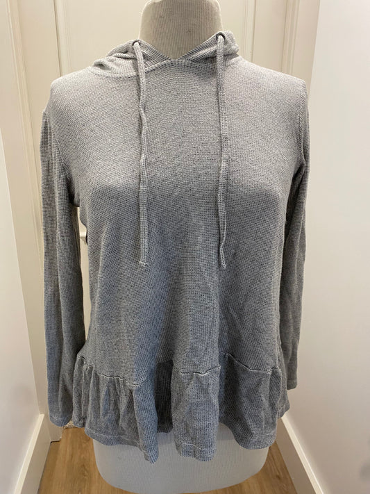 June And Delancy Grey Ruffle Hoodie