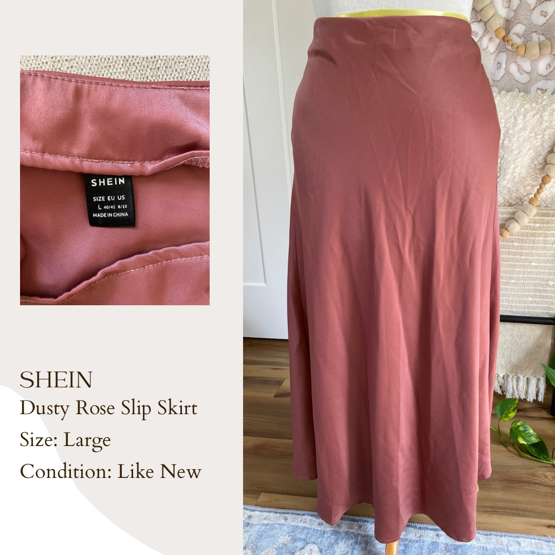 Shein Dusty Rose Slip Skirt