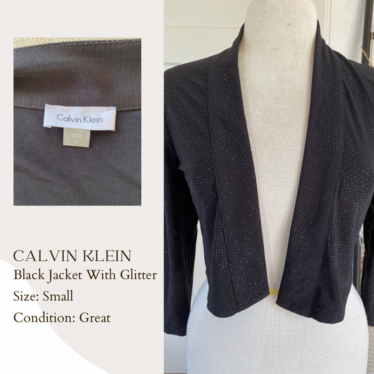 Calvin Klein Black Jacket With Glitter