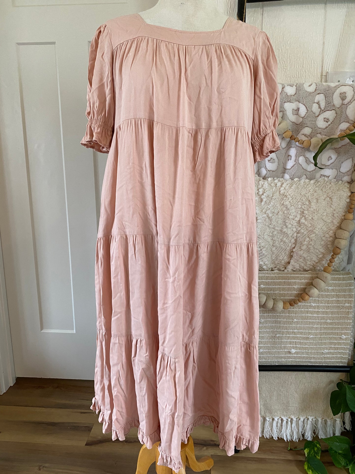 Tea N Rose Blush Layered Midi Dress