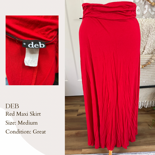 Deb Red Maxi Skirt