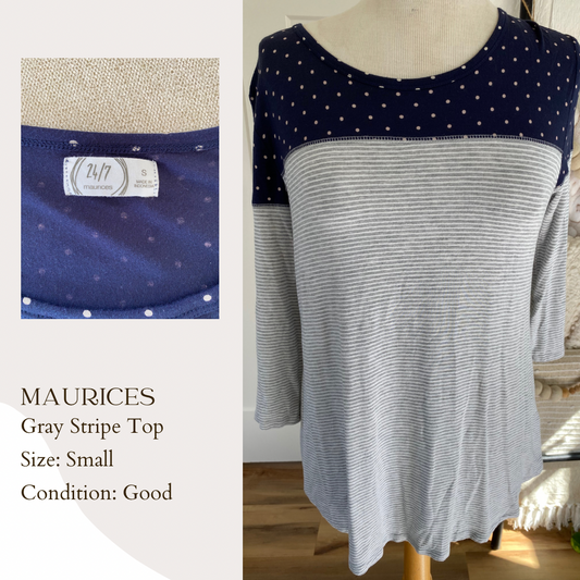 Maurices Gray Stripe Top