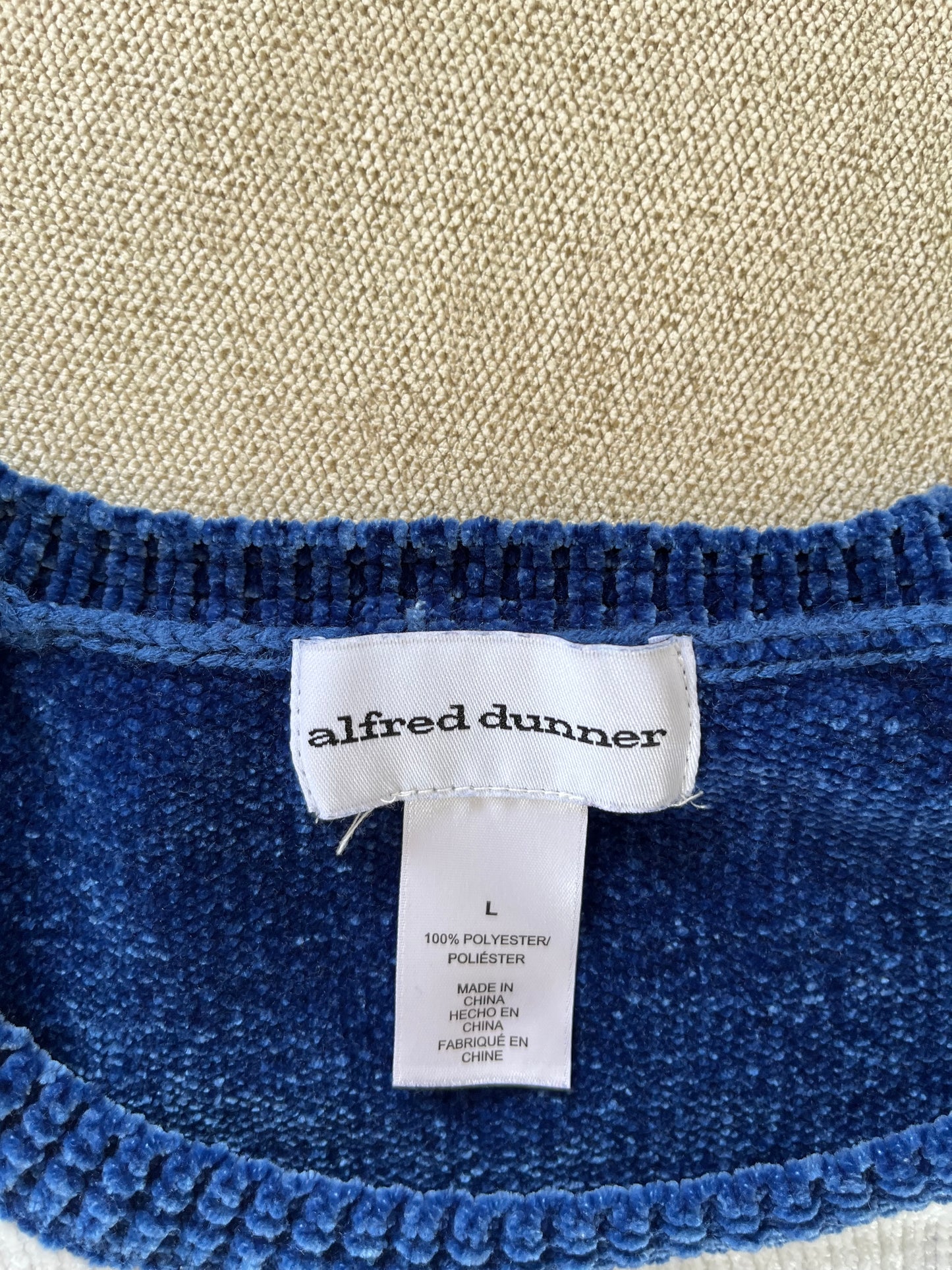 Alfred Dunner Blue Quilted Sweater