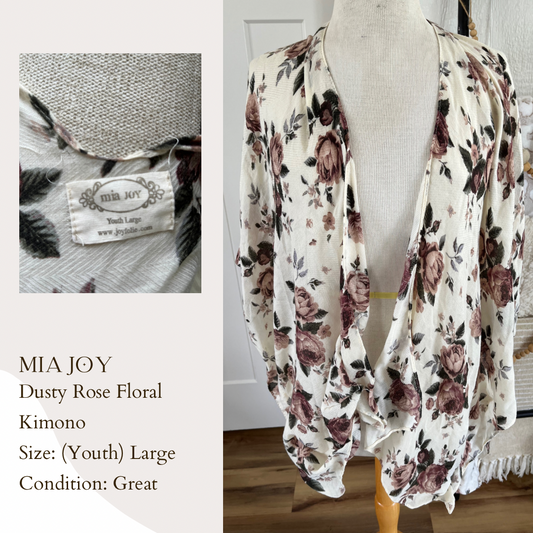 Mia Joy Dusty Rose Floral Kimono