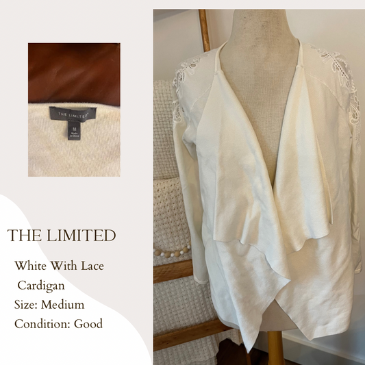 The Limited White With Lace Cardigan