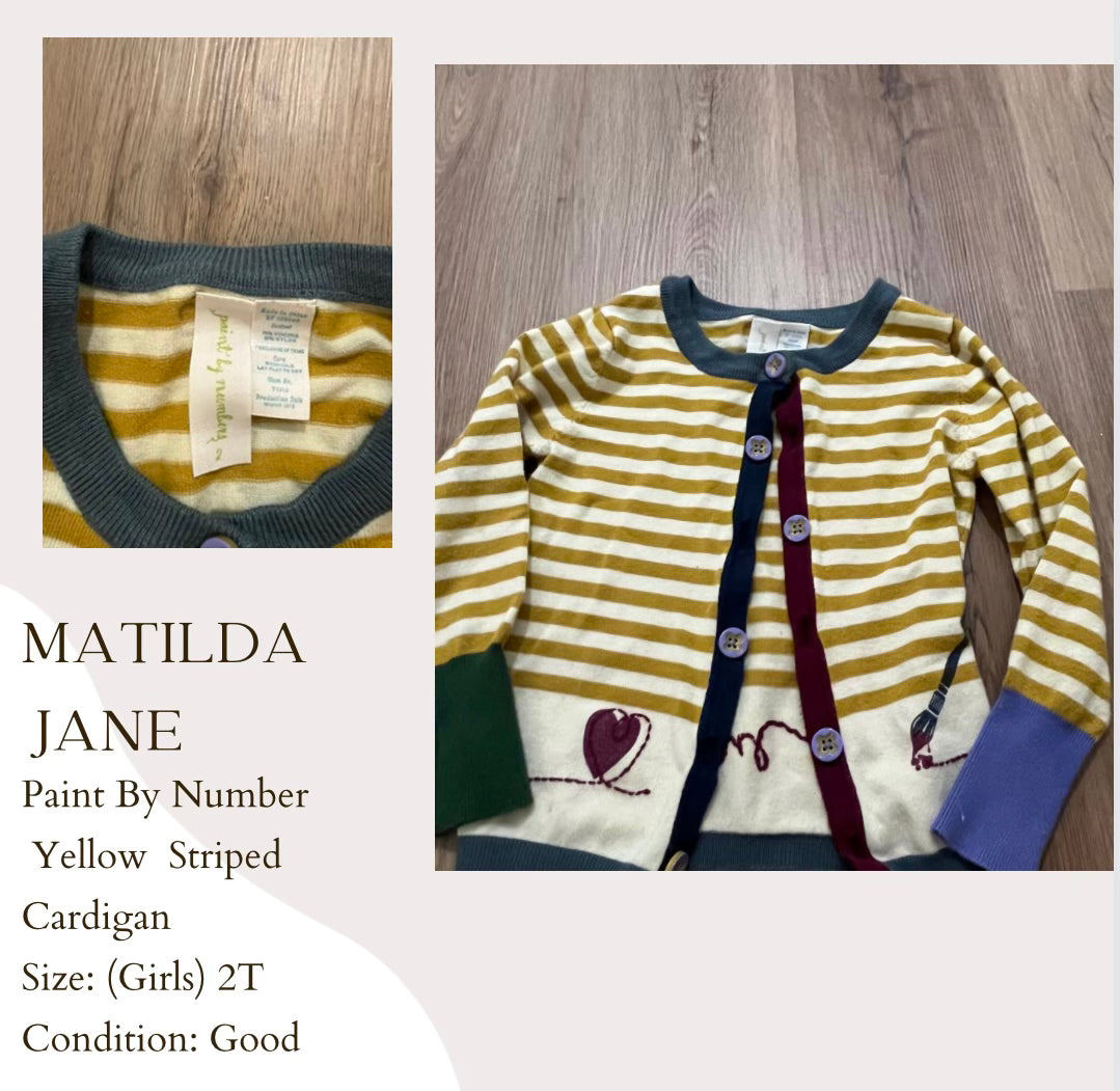 Matilda Jane Paint By Number Yellow Striped Cardigan