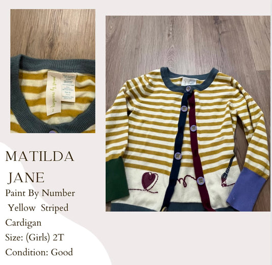 Matilda Jane Paint By Number Yellow Striped Cardigan