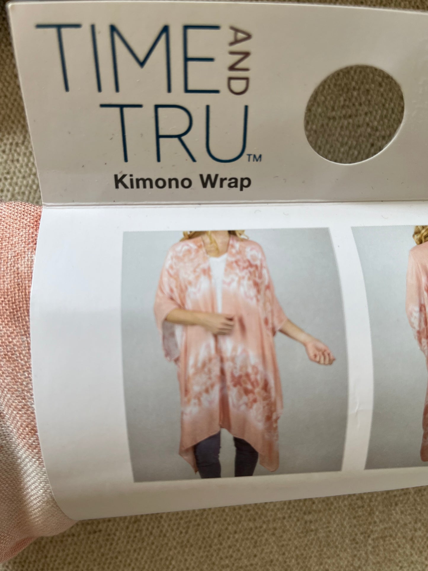 Time and Tru Blush Tye Dye Kimono