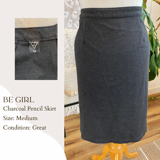 Be Girl Charcoal Pencil Skirt