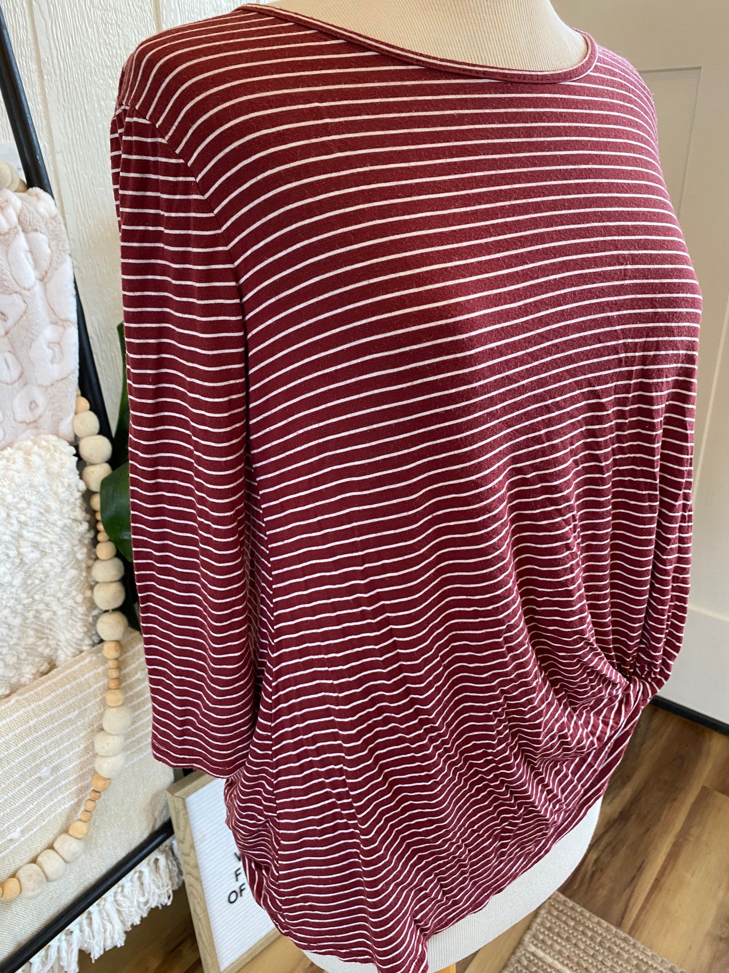 MTS Burgundy Stripe Top