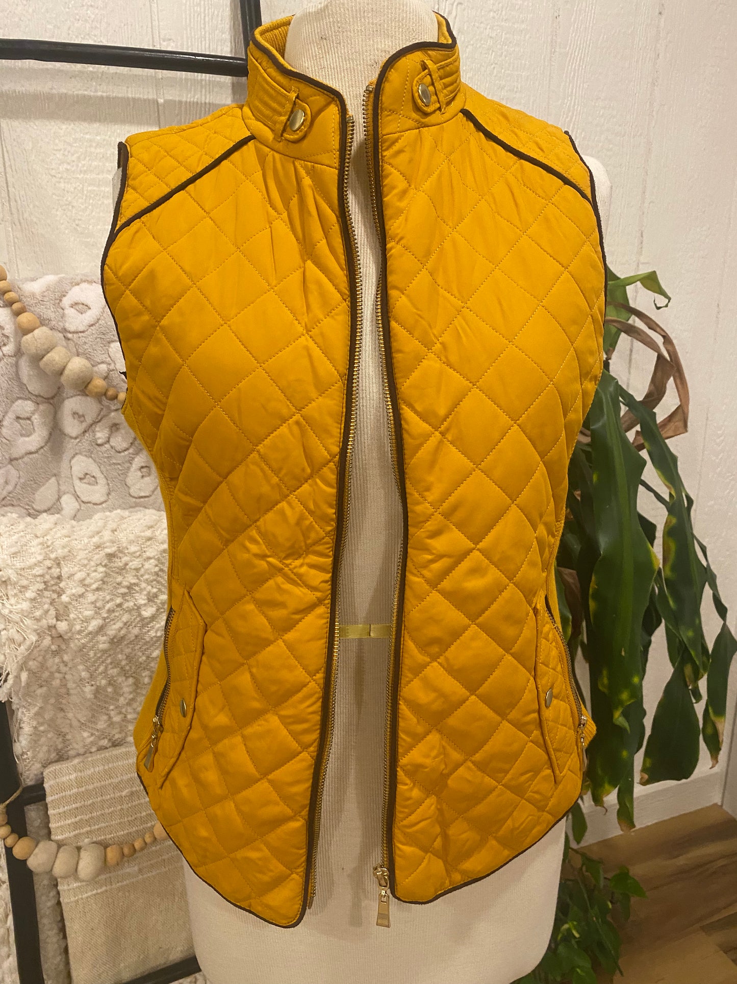 Active USA Mustard Puffer Vest