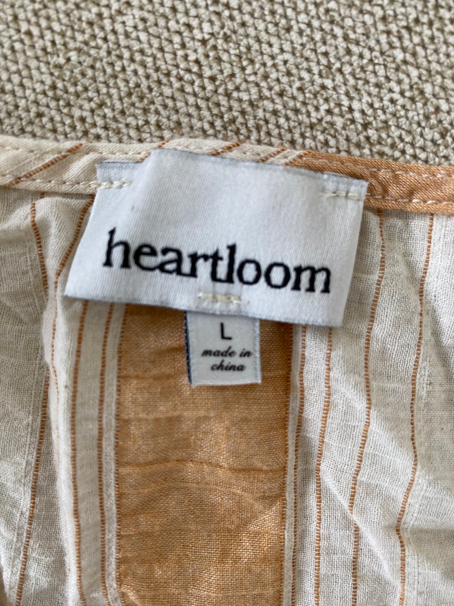 Heartloom Orange and Cream Stripe Top