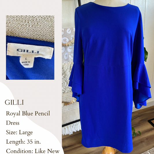 Gilli Royal Blue Pencil Dress