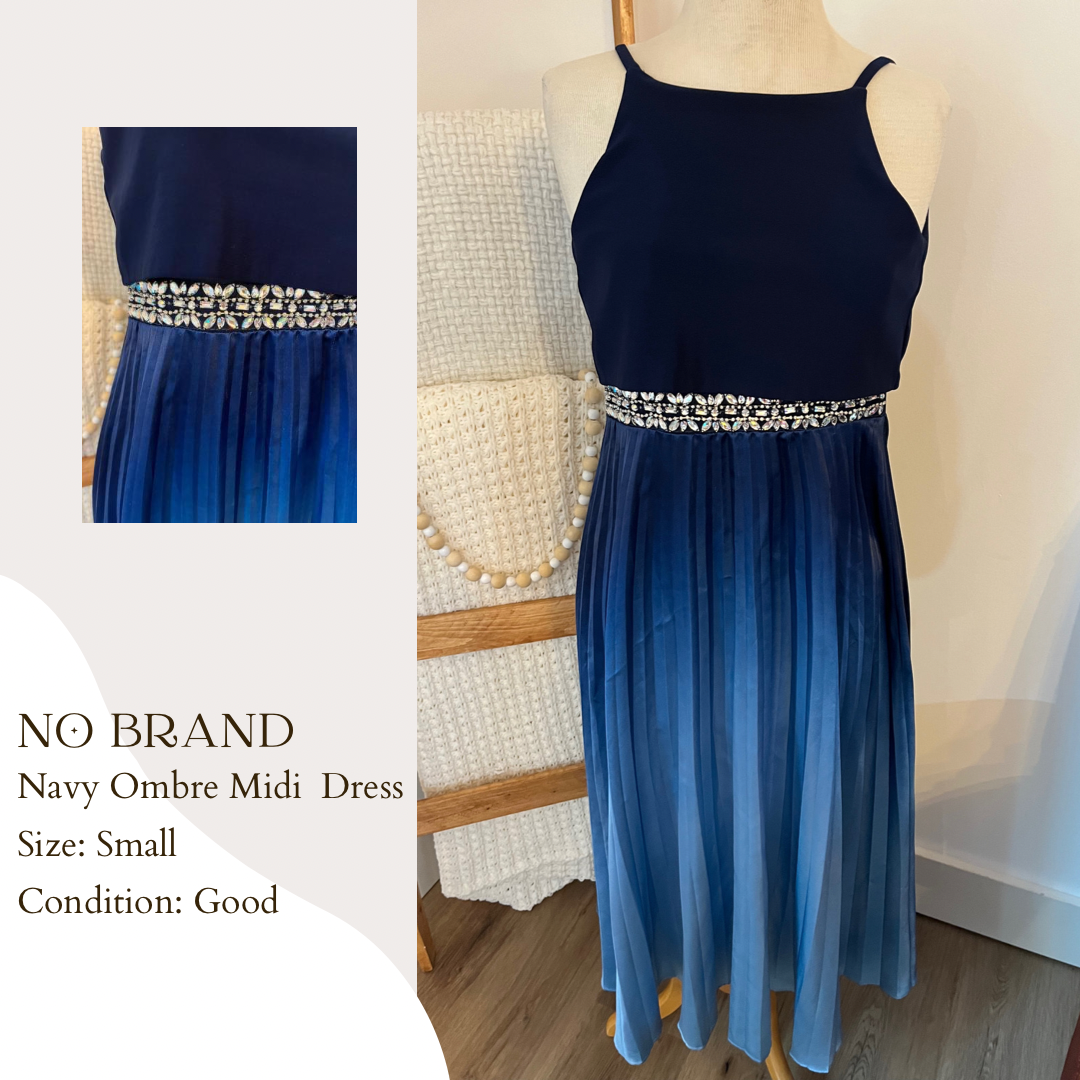 No Brand Navy Ombre Midi Dress