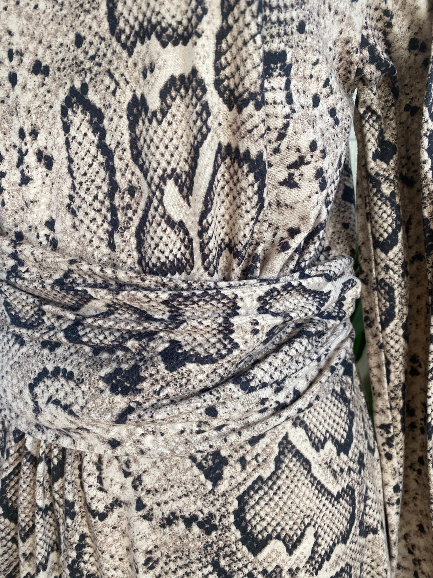 Tickled Teal Snakeskin Print Midi Dress