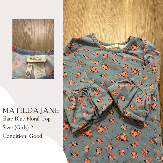 Matilda Jane Slate Blue Floral Top