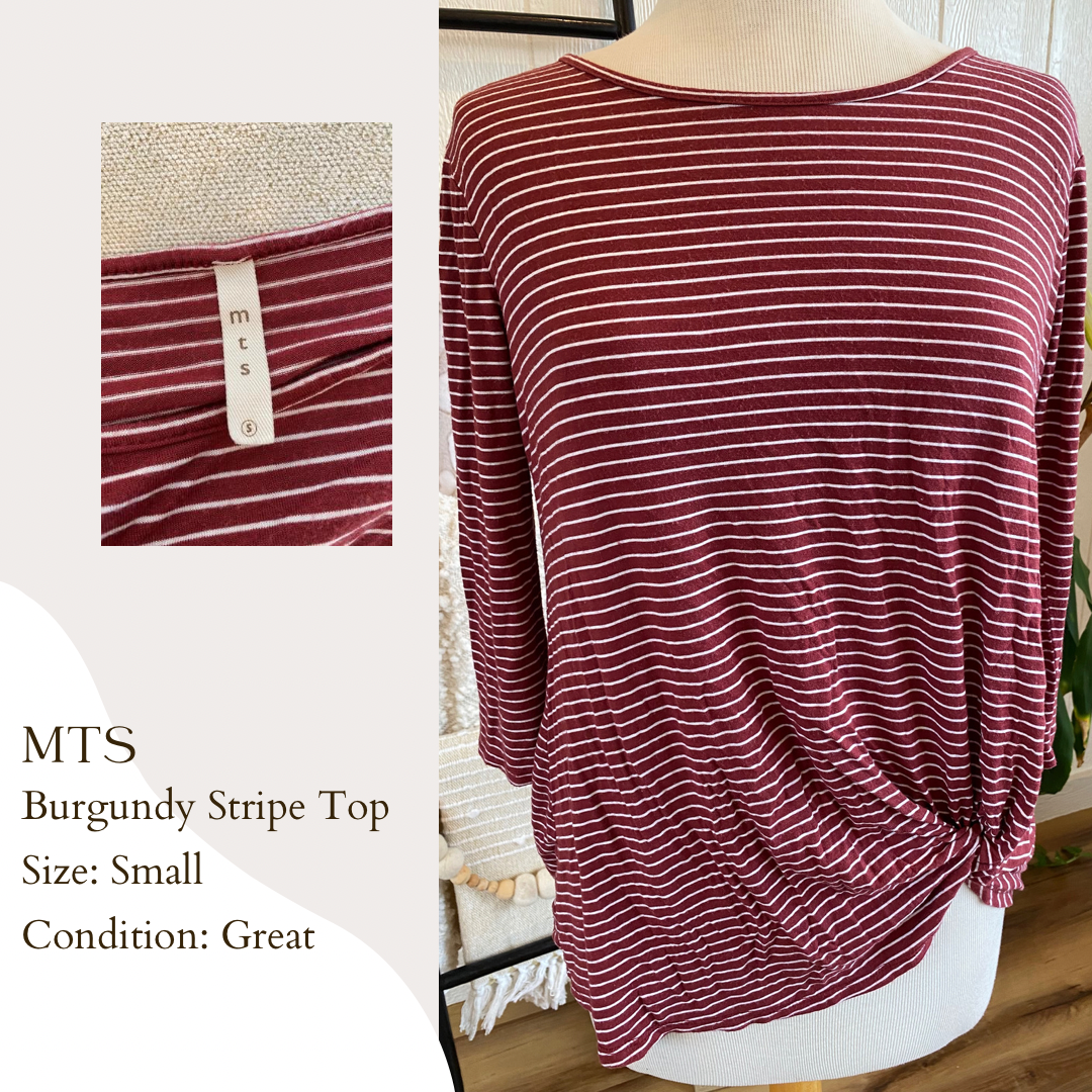 MTS Burgundy Stripe Top