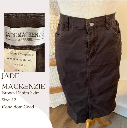 Jade Mackenzie Brown Denim Skirt