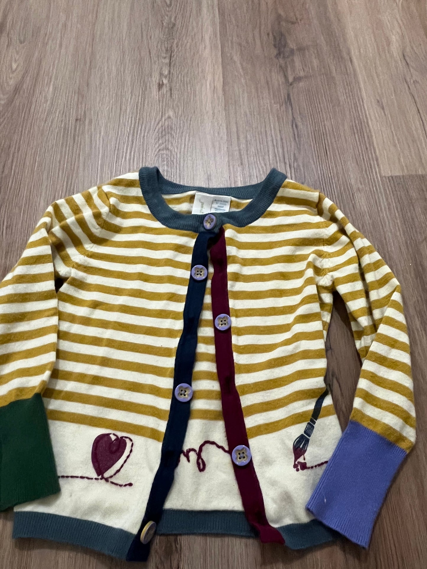 Matilda Jane Paint By Number Yellow Striped Cardigan